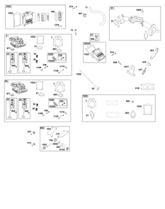 Cylinder Head Group Diagram and Parts List for 613477-4237-J1 400000 - 699999 Briggs and Stratton Engine